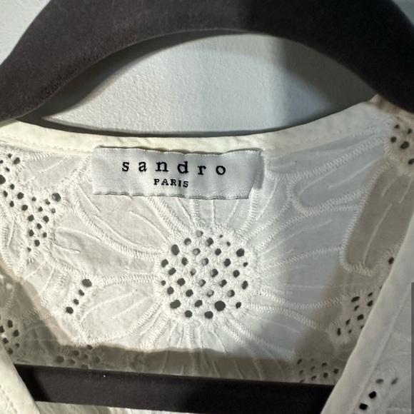 SANDRO PARIS Brasilia Embroidered Lace Ruffled Dress - Picture 8 of 16